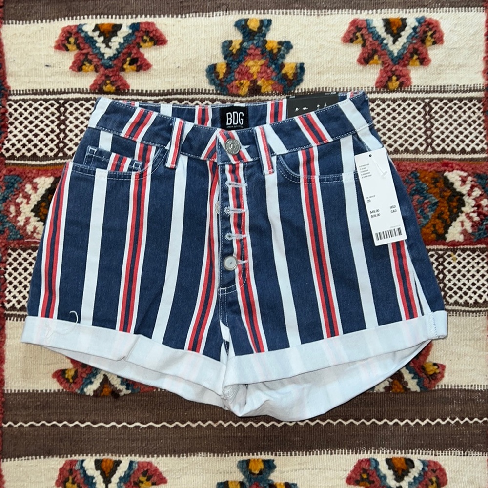 BDG NEW WITH TAGS Americana theme striped Jean shorts